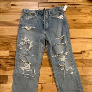 Agolde 90's Mid Rise Loose Fit Destroyed Jeans in Unhinged Size 28 NWT!!!